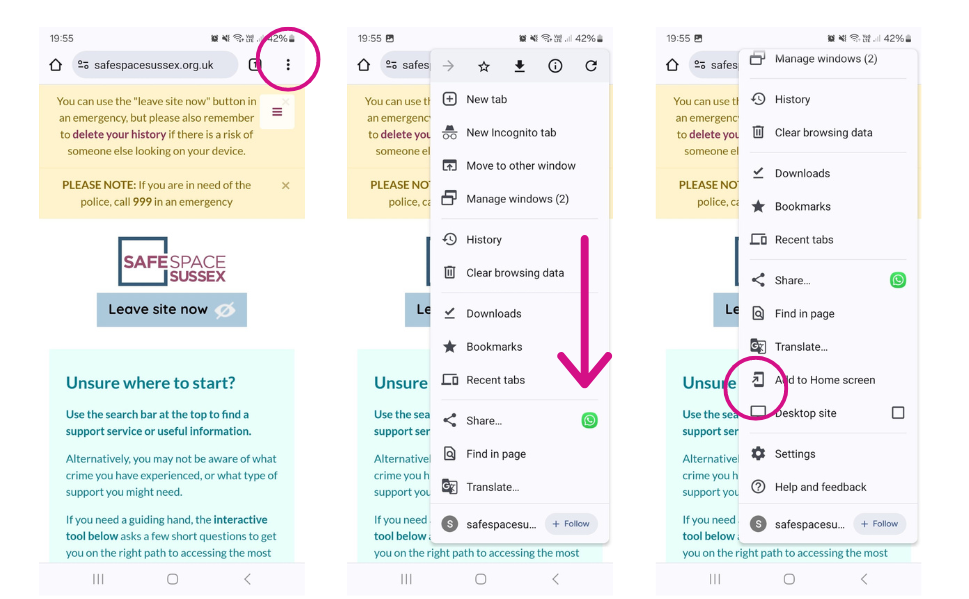 How to add safe space to homescreen